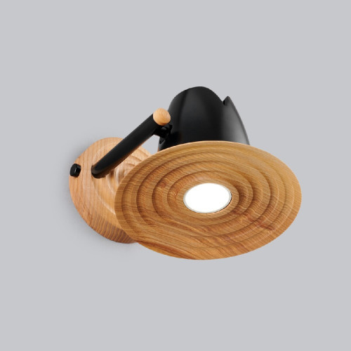 Бра Orbit Black Natural wood