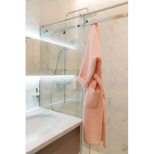 Waffle bathrobe light pink