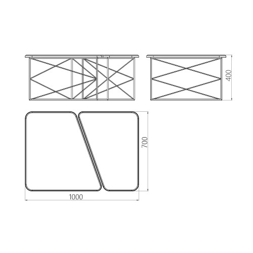 Комплект журнальних столів PART marble