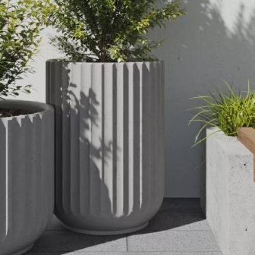 Concrete flowerpot "Flute"