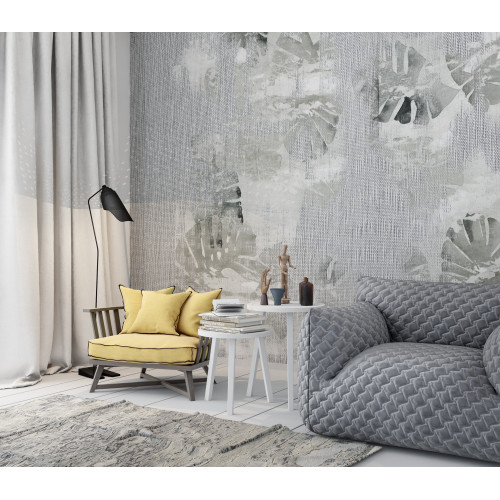 Designer wallpaper "Leaves on fabric"