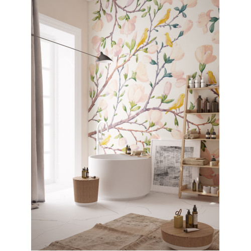 Дизайнерські шпалери "Магнолії" / wallpaper bathroom