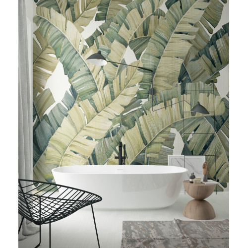 Дизайнерські шпалери "Пальмові листя" / wallpaper bathroom