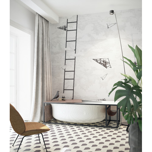 Дизайнерські шпалери "Паперові літачки" / wallpaper bathroom