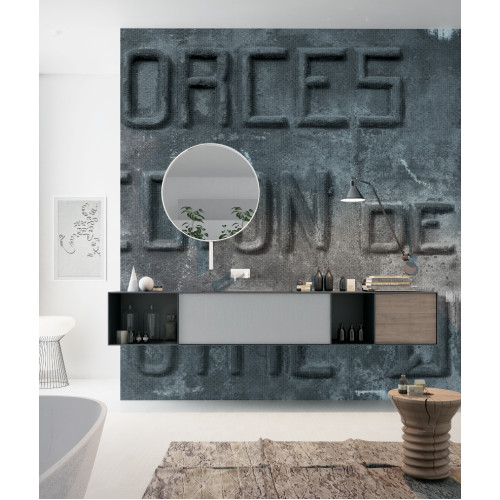 Дизайнерські шпалери "Бронзові букви" / wallpaper bathroom