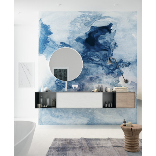 Дизайнерські шпалери "Блакитний мармур" / wallpaper bathroom