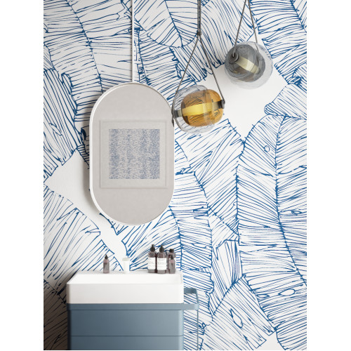 Дизайнерські шпалери "Пальми в лінію" / wallpaper bathroom