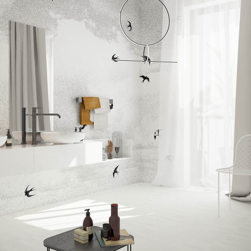 Дизайнерські шпалери "Ластівки" / wallpaper bathroom