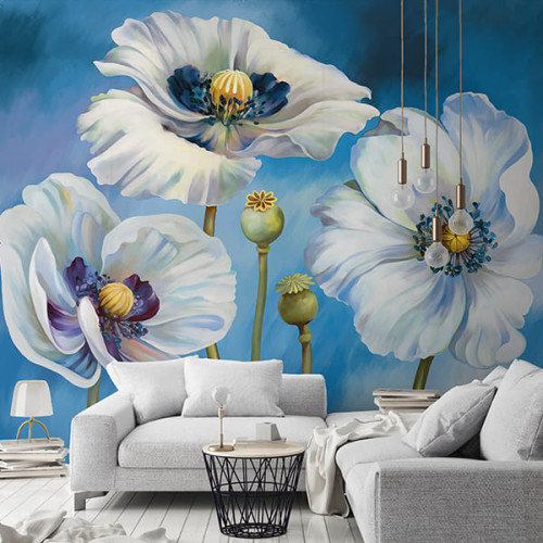 Безшовні шпалери "Blue poppy"