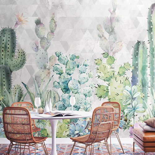 Seamless wallpaper "Kingdom of cacti"