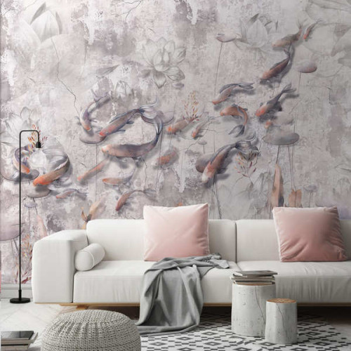 Seamless wallpaper "Koi pink"